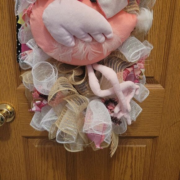 Door Wreath Pink Beautiful Welcome to Door Decorations - Picture 3 of 10